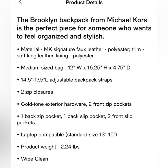 Michael Kors Brooklyn Stud Detailed Backpack NEW main image 4